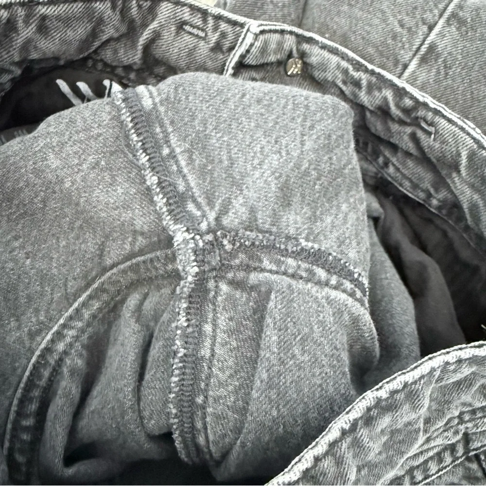 FREE PEOPLE ASTER STRAIGHT LEG JEANS in Asteroid Black Gray Size 28 High Rise - Picture 12 of 16